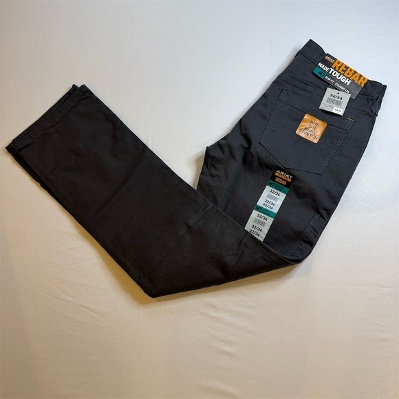 Ariat Men's Rebar M4 Work Pants Gray Size 32x34 Relaxed Fit - Picture 1 of 8